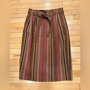 THE GREAT. The Trouser Pencil Skirt in Bolero Stripe EUC